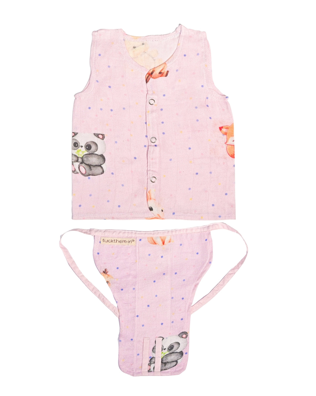 Set of 2 Bamboo Muslin Jhabla & Nappy