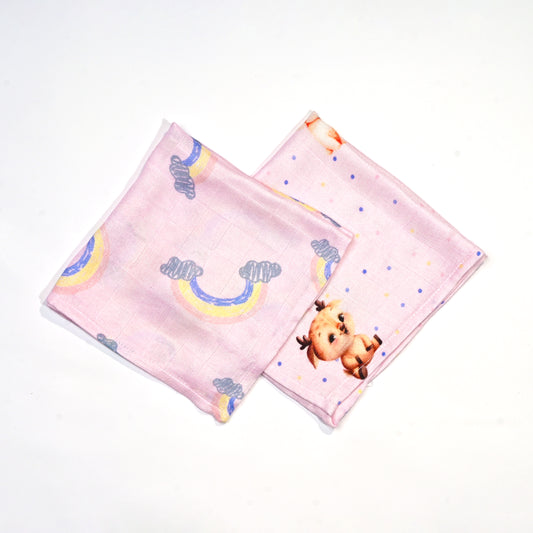 Set of 4 Bamboo Muslin Burp Cloths