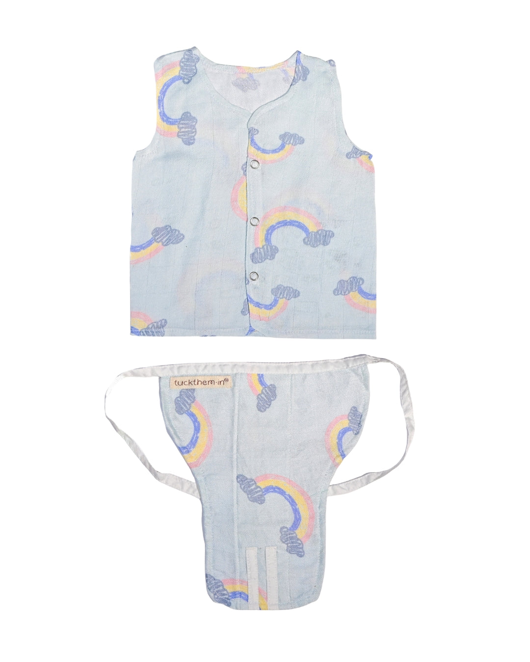 Set of 2 Bamboo Muslin Jhabla & Nappy