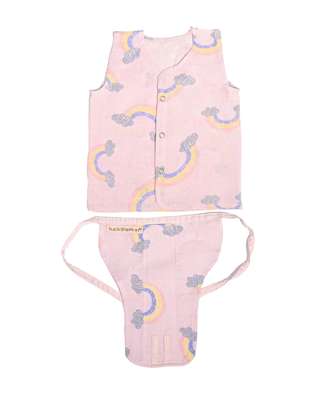 Set of 2 Bamboo Muslin Jhabla & Nappy